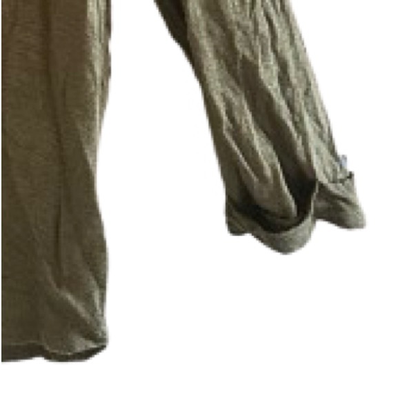 Sigrid Olsen Linen Olive Button‑Up Top L Quiet Luxury Cottagecore Minimalist - Picture 6 of 9